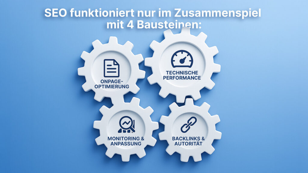 Visualisierung zu den wichtigsten Bausteinen der WordPress SEO Optimierung